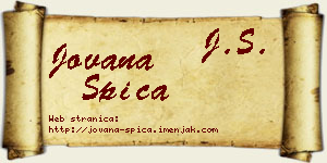 Jovana Špica vizit kartica